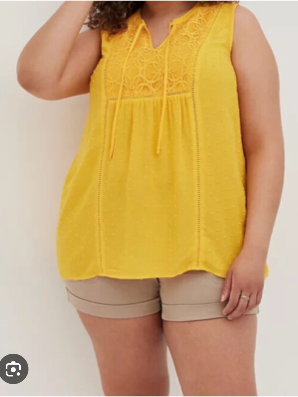 Torrid Swiss Dot Crochet Top